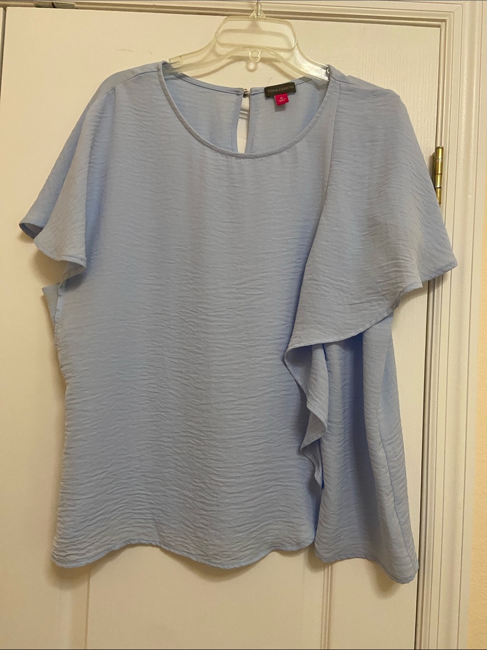 Vince Camuto Sky Blue Flutter Sleeve Blouse